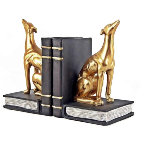 Decorative Books Bookends Greyhound Dog Animal Book Ends Heavy Duty Stoppers - Picture 5 of 6